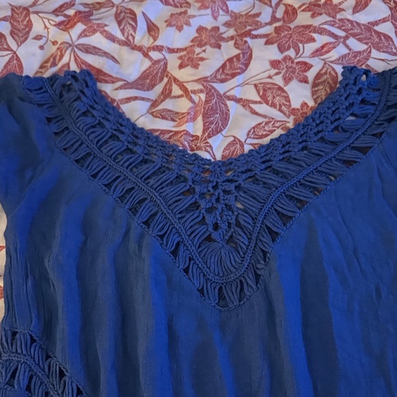 Elegant Blue Crochet Women's swim cover - Picture 2 of 3